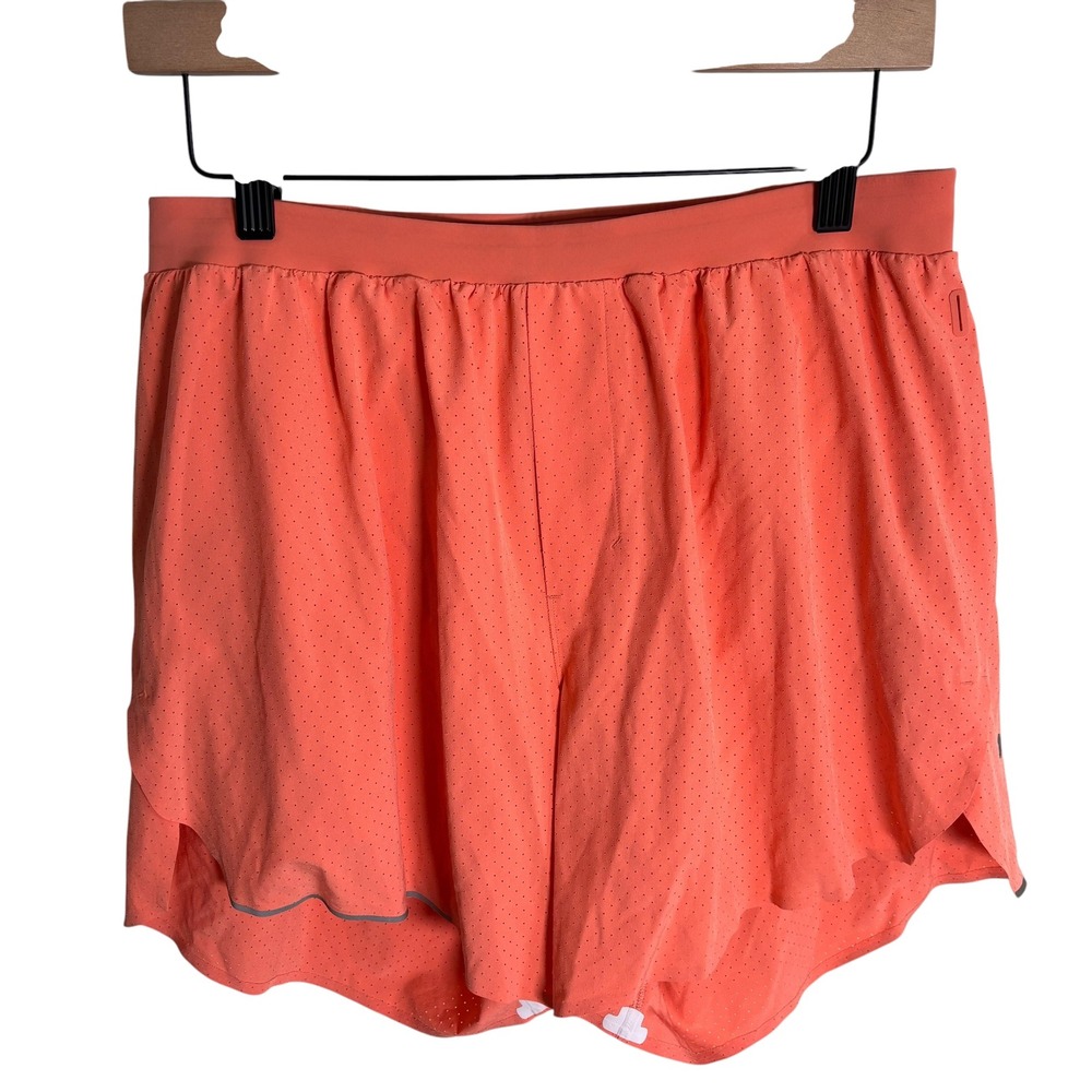 Lululemon Fast and Free Lined Short 6 Coral Orange Mens Large LM7AU8S